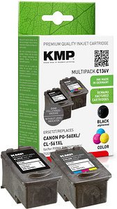 Thumbnail - KMP C136V schwarz, color Druckerpatronen kompatibel zu Canon PG560XL/CL561XL, 2er-Set