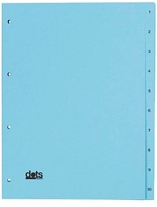 dots Ordnerregister DIN A4 Vollformat 1-10 blau 10-teilig, 5 Satz