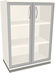 Thumbnail - fm Aktenschrank Sidney, 4260672331789 weiß, Acrylglas klar 2 Fachböden 80,0 x 44,2 x 113,3 cm