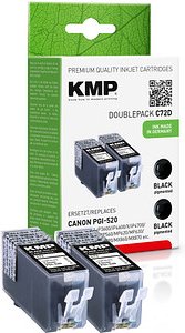 Thumbnail - KMP C72D schwarz Druckerpatronen kompatibel zu Canon 2x PGI-520, 2er-Set