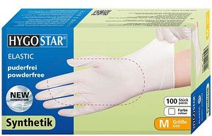 HYGOSTAR unisex Einmalhandschuhe ELASTIC weiß Größe M, 100 St.