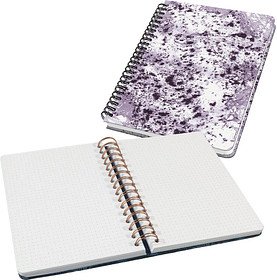 Thumbnail - SIGEL Notizbuch mit Spirale Jolie® ca. DIN A5 punktkariert, violett/schwarz/weiß Hardcover 120 Seiten, 1 St.