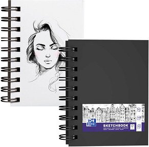 OXFORD Skizzenbuch Sketchbook DIN A6 blanko, schwarz Hardcover 80 Seiten, 1 St.