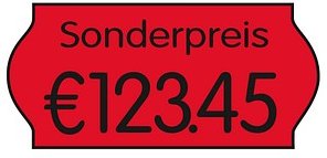 CreenLine Preisetiketten leuchtrot permanent 22,0 x 12,0 mm, 18 Rollen