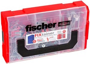 fischer FixTainer - DuoPower/DuoTec + S 2K 539868 Dübel- und Schrauben-Sortiment, 200-teilig