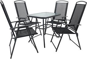 Thumbnail - VCM my garden Sitzgruppe anthrazit Textilene, Metall, 5-teilig