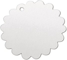 Rayher Geschenkanhänger weiß Tags-Scallop Ø 5,7 cm 26 St.