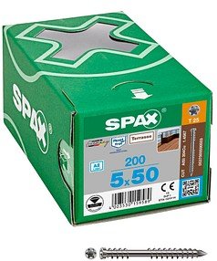 Thumbnail - SPAX® Terrassenschrauben T25 Zylinderkopf Edelstahl A2 0537000500503 5 mm x 50 mm, 200 St.