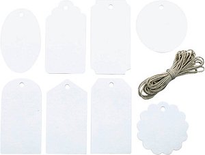 artoz Geschenkanhänger weiß Hangtag Set kraft, 16 St.