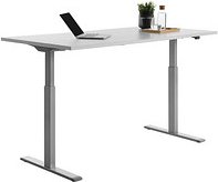Topstar E-Table elektrisch höhenverstellbarer Schreibtisch lichtgrau rechteckig, T-Fuß-Gestell grau 160,0 x 80,0 cm