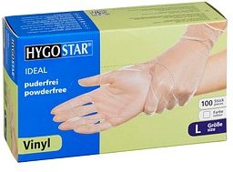 HYGOSTAR unisex Einmalhandschuhe IDEAL transparent Größe L, 100 St.