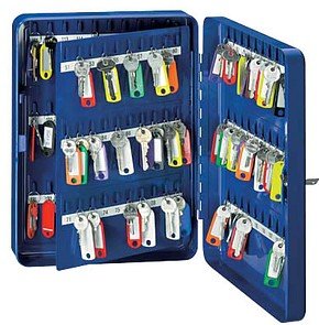 Thumbnail - WEDO Schlüsselkasten blau mit 110 Haken, Sicherheitsschloss, 28,0 x 8,0 x 37,0 cm, 1 St.