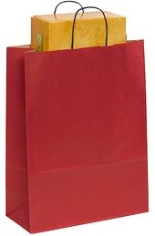 VP Papier-Tragetaschen Toptwist rot 32,0 x 42,0 cm, 50 St.