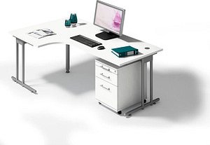 Thumbnail - HAMMERBACHER Prokura Büromöbel-Set weiß