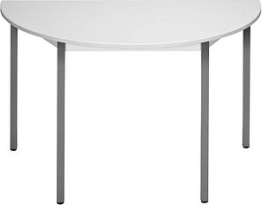 Thumbnail - SODEMATUB Mehrzwecktisch lichtgrau, dunkelgrau halbrund, Vierkantrohr grau, 120,0 x 60,0 x 74,0 cm