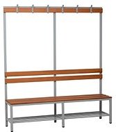 Gürkan Garderobenbank mit Haken und Schuhrost 109844 grau, buche Holz 200,0 cm