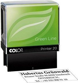 COLOP Textstempel, individualisierbar Printer 20 Green Line selbstfärbend schwarz ohne Logo, 1 St.