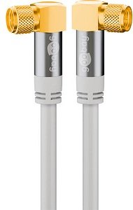 goobay F-Stecker SAT-Kabel 1,0 m weiß, 1 St.