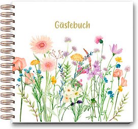LUMA Gästebuch Wildblumen ca. DIN A5 blanko, Hardcover 100 Seiten