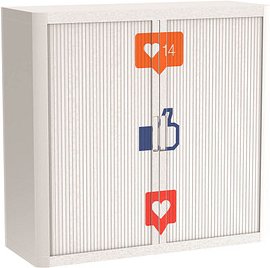 PAPERFLOW easyOffice Business Rollladenschrank 62272 2 Fachböden 110,0 x 41,5 x 104,0 cm