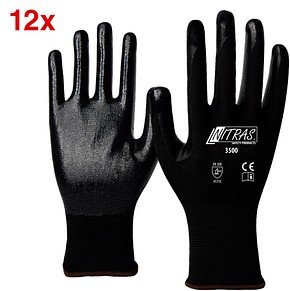 Thumbnail - NITRAS SAFETY unisex Arbeitshandschuhe 3500 schwarz Größe 7, 12 Paar