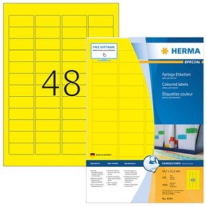 Thumbnail - 4.800 HERMA Etiketten 4544 gelb 45,7 x 21,2 mm