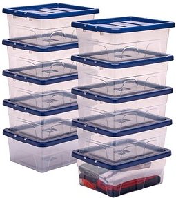 10 Bankers Box Aufbewahrungsboxen 15,0 l transparent, blau 32,0 x 40,0 x 17,0 cm