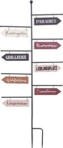 Garden Pleasure Gartendeko PARADIES Metall bunt Wegweiser: rechteckig 23,5×6,0×0,1 cm (LxBxH) 54,0 x 125,0 cm, 1 St.
