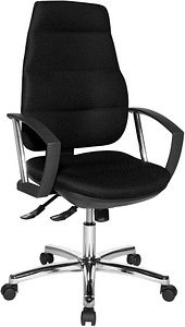 Bürostuhl Unni SY Deluxe Stoff schwarz, Gestell chrom