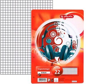herlitz Ringbucheinlagen A4 kariert, 50 Blätter