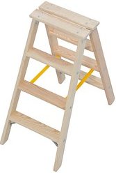 Thumbnail - KRAUSE Stehleiter beidseitig Stabilo natur 2x 4 Stufen, H: 95,0 cm