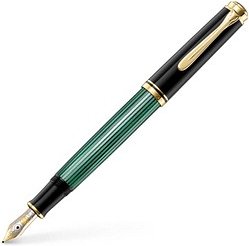 Pelikan Souverän M400 Kolbenfüller schwarz/grün/gold M (mittel)