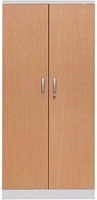 Gürkan Stahlschrank 100107 lichtgrau, buche 4 Fachböden 92,0 x 42,0 x 195,0 cm, aufgebaut, 1 St.