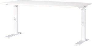 GERMANIA DOWNEY höhenverstellbarer Schreibtisch weiß rechteckig, C-Fuß-Gestell weiß 160,0 x 80,0 cm