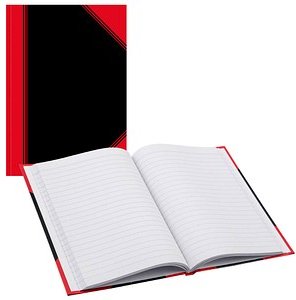 Thumbnail - Bantex Notizbuch Chinakladde DIN A4 liniert, schwarz/rot Hardcover 192 Seiten, 1 St.