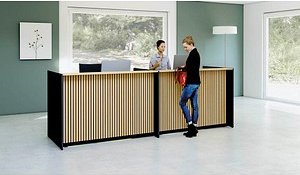 Kerkmann Empfangstheke Marino up & down Für 2 Personen, eiche 328,0 x 98,0 x 112,0 cm