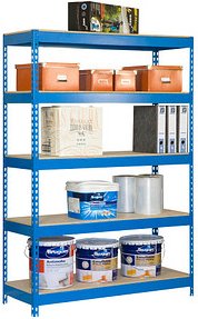 Thumbnail - Simonrack Schwerlastregal KIT BRICOFORTE 1204-5 CHIPBOARD 448100040201245 blau 120,0 x 45,0 x 200,0 cm