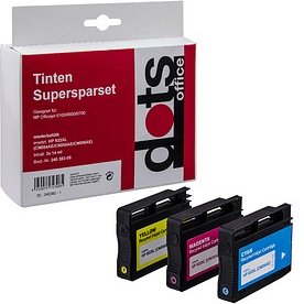 dots cyan, magenta, gelb Druckerpatronen kompatibel zu HP 933XL (CN054AE, CN055AE, CN056AE)