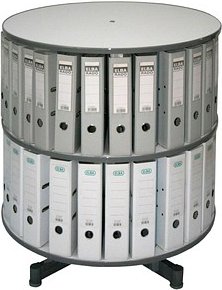 Thumbnail - reef Ordnerdrehsäule hellgrau bis zu 48 Ordner, Etagen einzeln drehbar, H: 84,0 cm