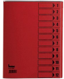bene Ordnungsmappe 12 Fächer rot