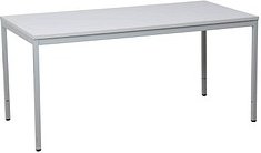 Thumbnail - Gürkan Schreibtisch lichtgrau rechteckig, 4-Fuß-Gestell grau 160,0 x 80,0 cm