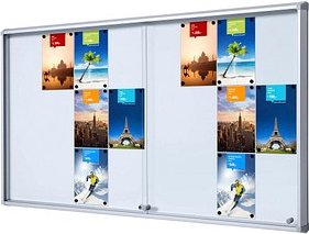 Showdown® Displays Schaukasten SL B1 silber 24x DIN A4