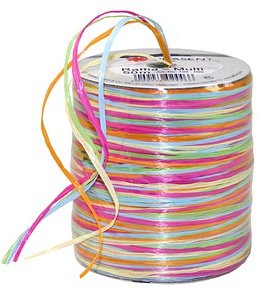 PRÄSENT Geschenkband Raffia matt pink/orange/grün/blau/natur 3,0 mm x 50,0 m
