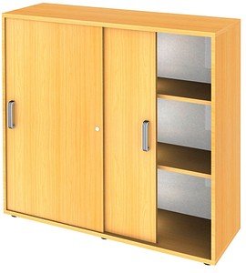 HAMMERBACHER Schiebetürenschrank Haziender, V1753S/6/6/SG buche 2 Fachböden 120,0 x 40,0 x 110,0 cm