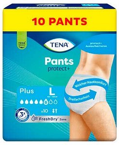 TENA Inkontinenzhosen Pants protect+ Plus L, 10 St.