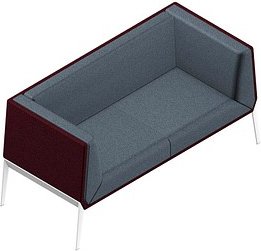 Quadrifoglio 2-Sitzer Sofa Accord grau, bordeaux weiß Stoff 156,0 x 68,0 x 76,0 cm, 1 St.