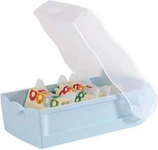 HAN CROCO Karteikasten DIN A7 für 900 Karteikarten blau-transparent mit Deckel