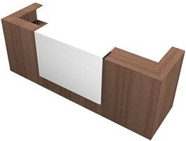 Quadrifoglio Empfangstheke gerade, nussbaum, weiß 285,0 x 88,0 x 113,0 cm