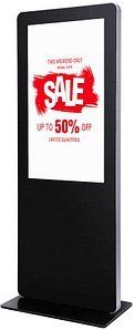 Thumbnail - Showdown® Displays Digitales Totem abgerundet Infostele mit LED-Display, schwarz, 108,0 cm (43 Zoll)