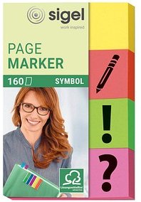 SIGEL SYMBOL Haftmarker farbsortiert "Symbole" 4x 40 Streifen